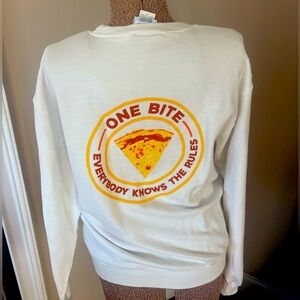 Champion white crew neck One bite everyone knows the rules . Size Medium